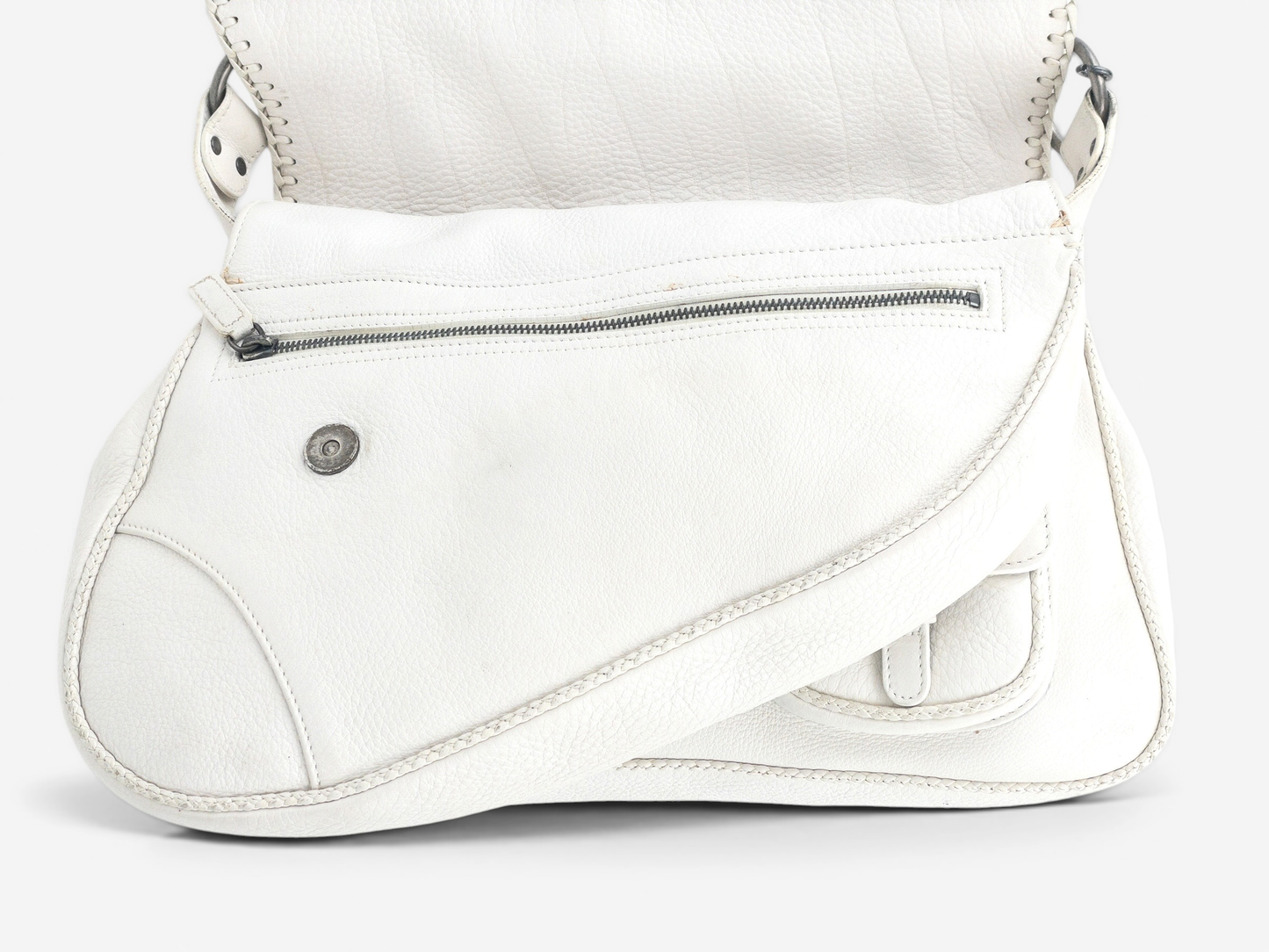 Dior by Galliano SS06 'Gaucho' Whipstitch Double Saddle Shoulder Bag