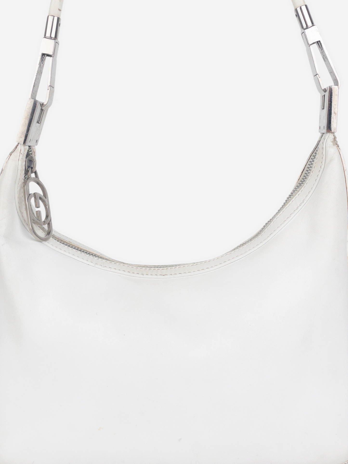 Gucci by Tom Ford 2000s Leather Metal Hobo Shoulder Bag