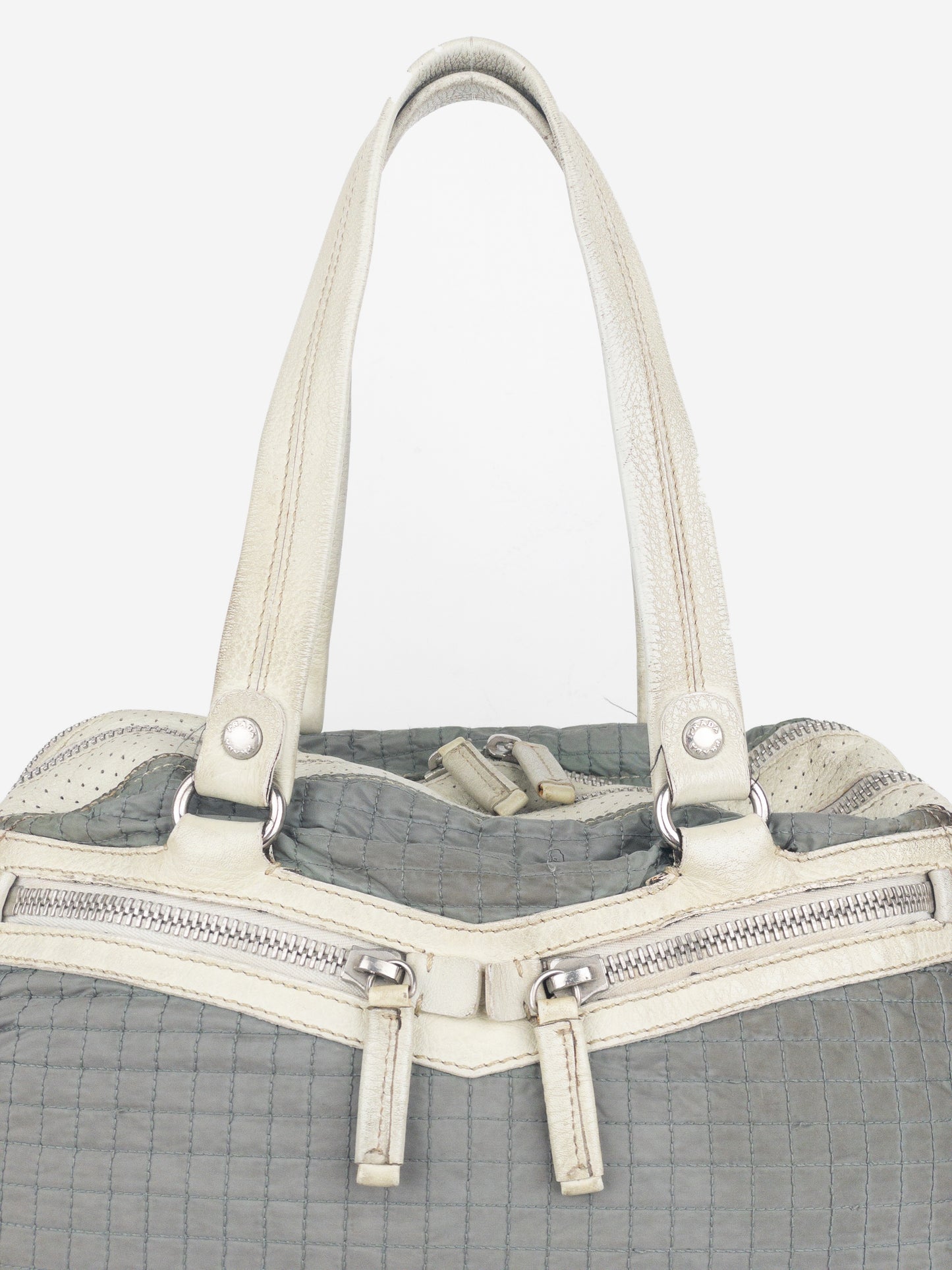 Prada 2000s Linea Rossa Quilted Sports Boston Shoulder Bag