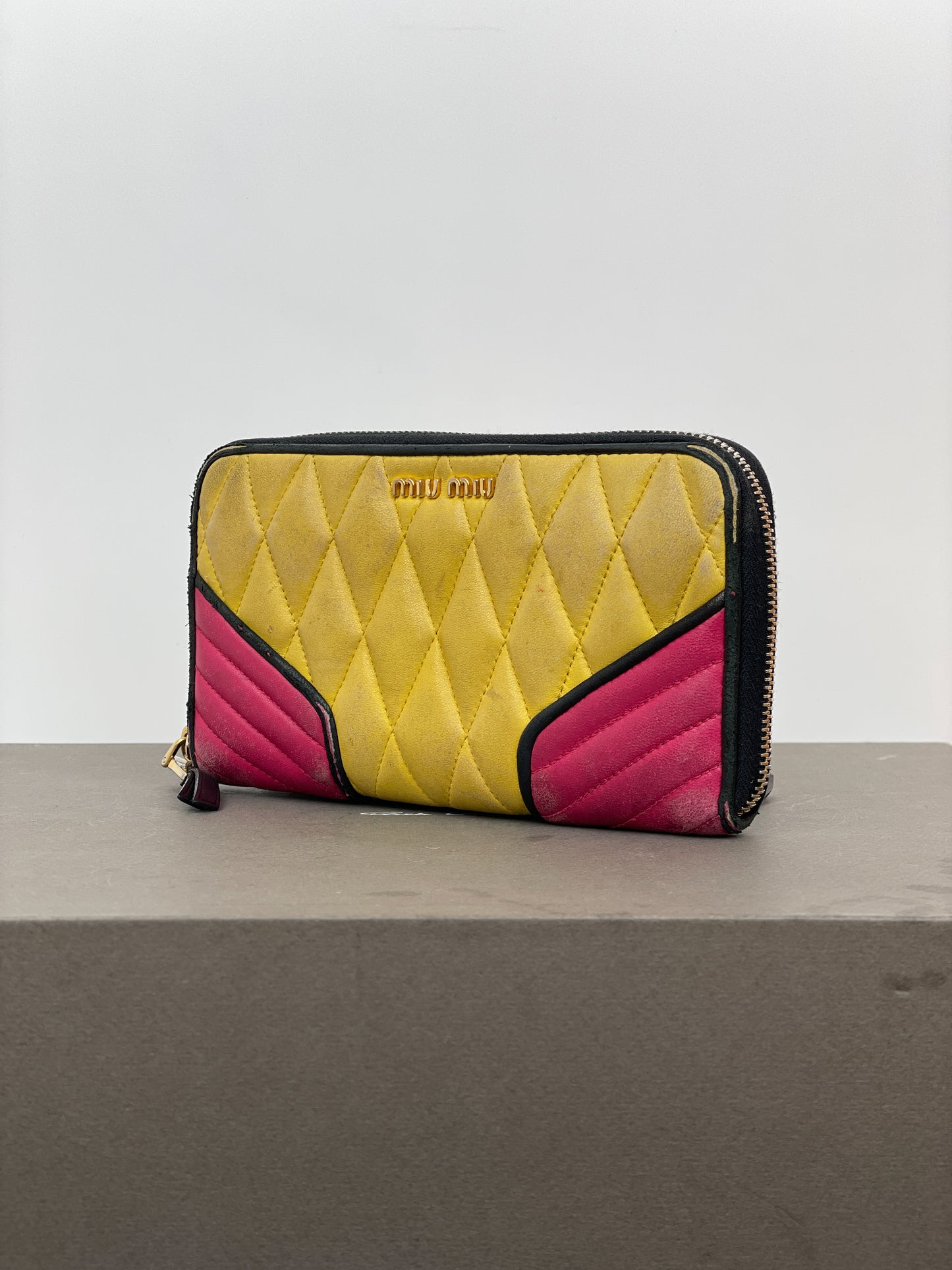 Miu Miu 2000s Quilted Biker Zipper Wallet