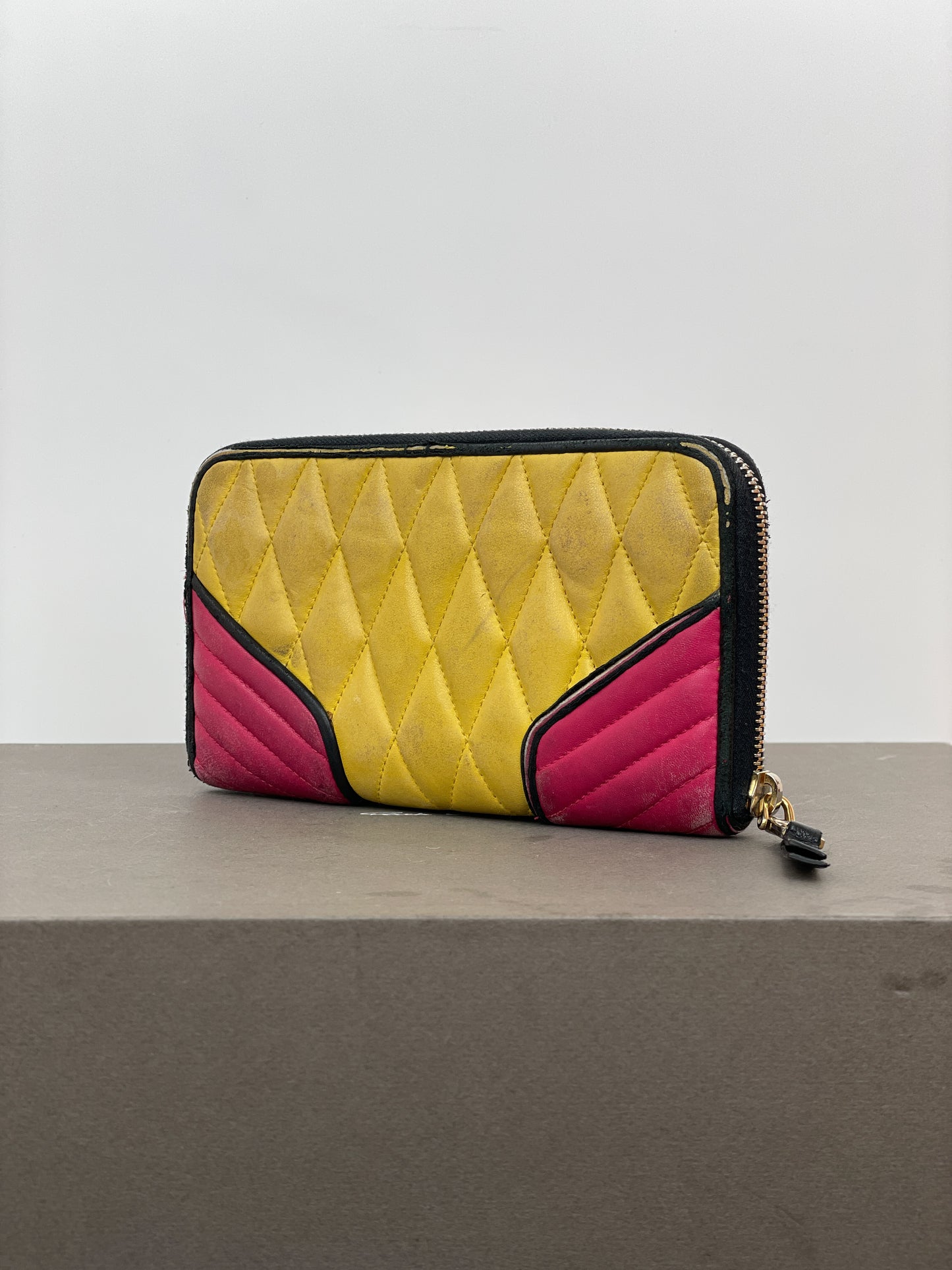 Miu Miu 2000s Quilted Biker Zipper Wallet