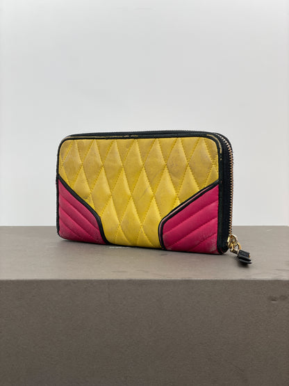 Miu Miu 2000s Quilted Biker Zipper Wallet