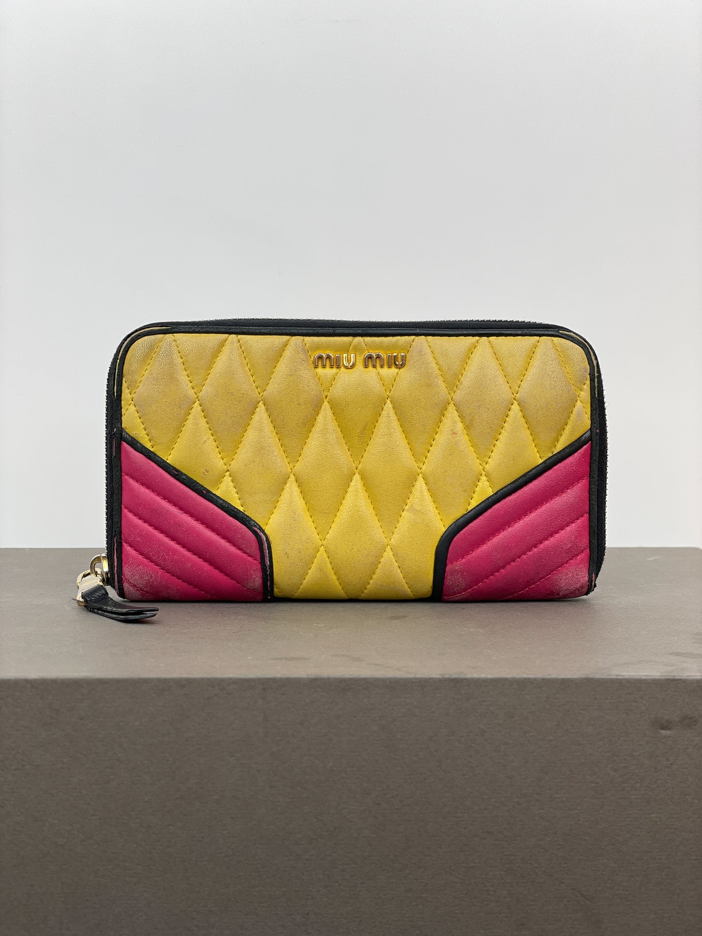 Miu Miu 2000s Quilted Biker Zipper Wallet