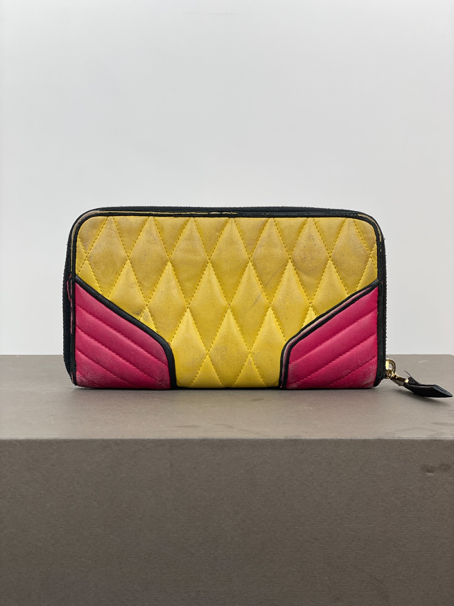 Miu Miu 2000s Quilted Biker Zipper Wallet