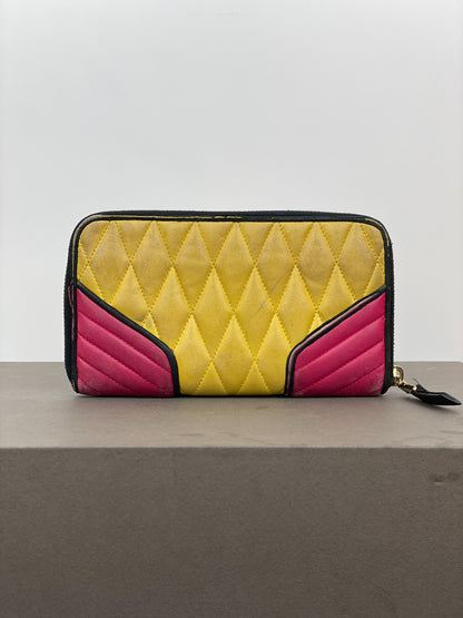 Miu Miu 2000s Quilted Biker Zipper Wallet