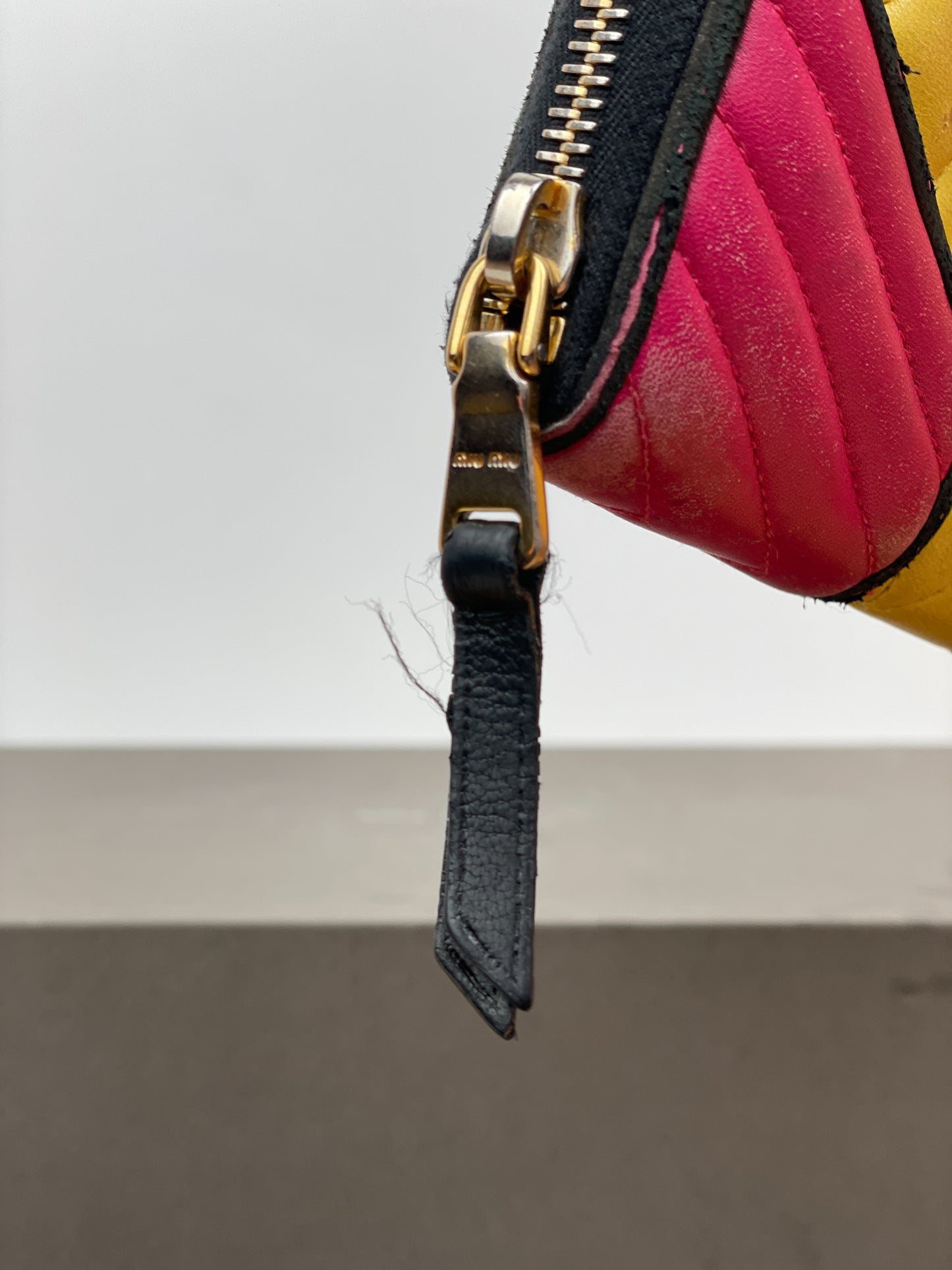 Miu Miu 2000s Quilted Biker Zipper Wallet