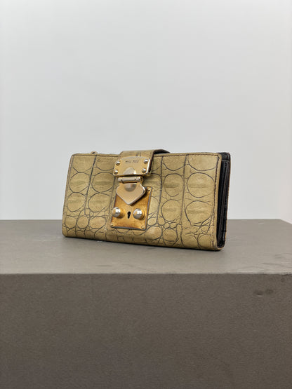 Miu Miu 2000s Crocodile Leather Purse Wallet