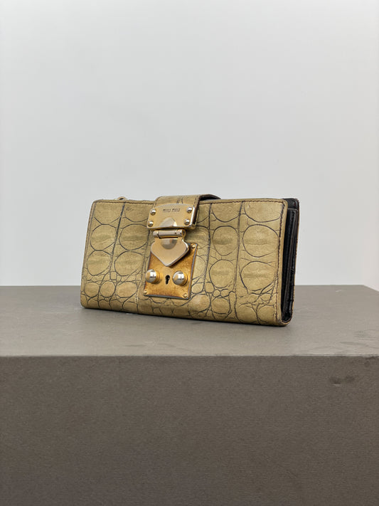 Miu Miu 2000s Crocodile Leather Purse Wallet