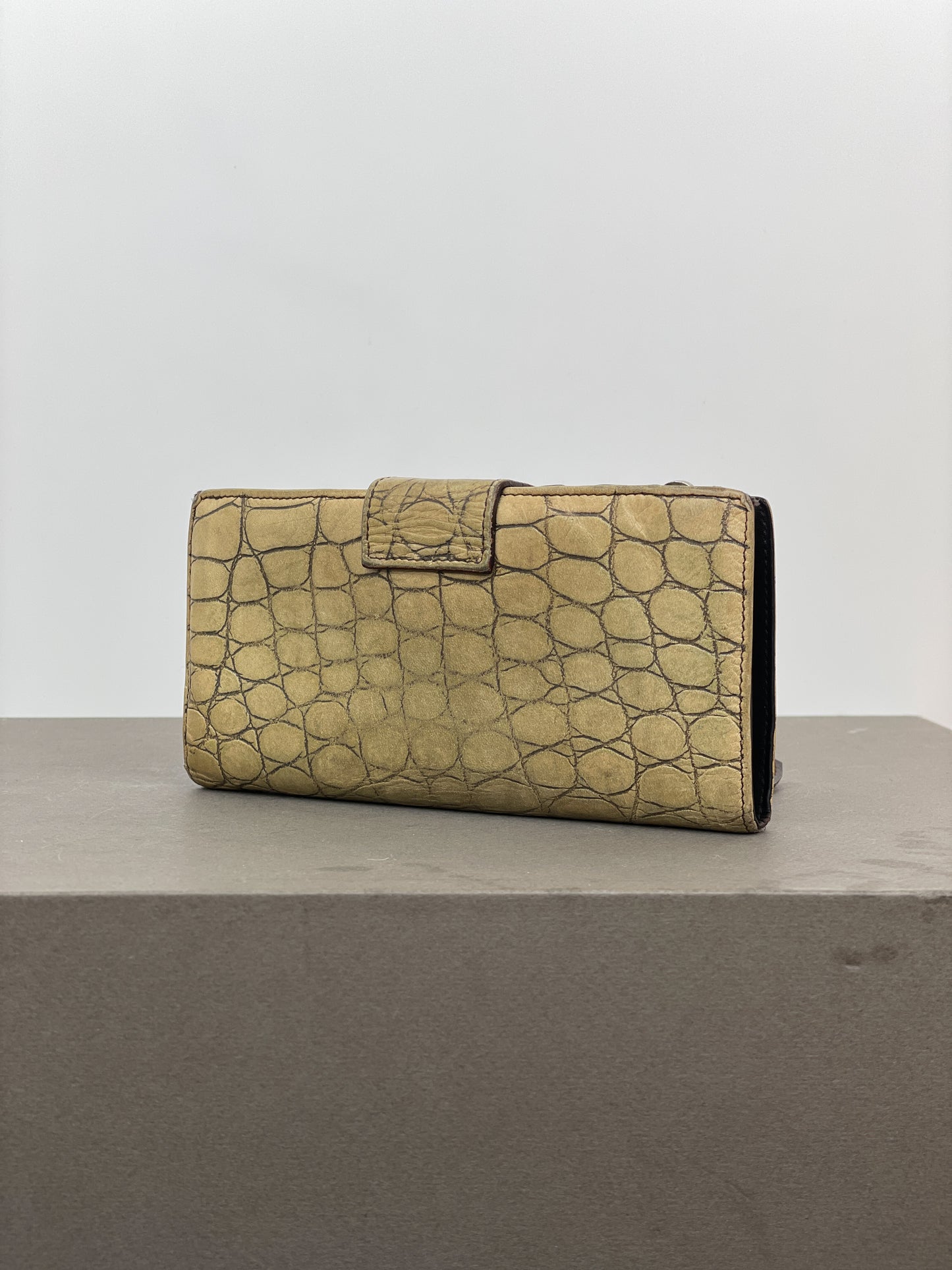 Miu Miu 2000s Crocodile Leather Purse Wallet