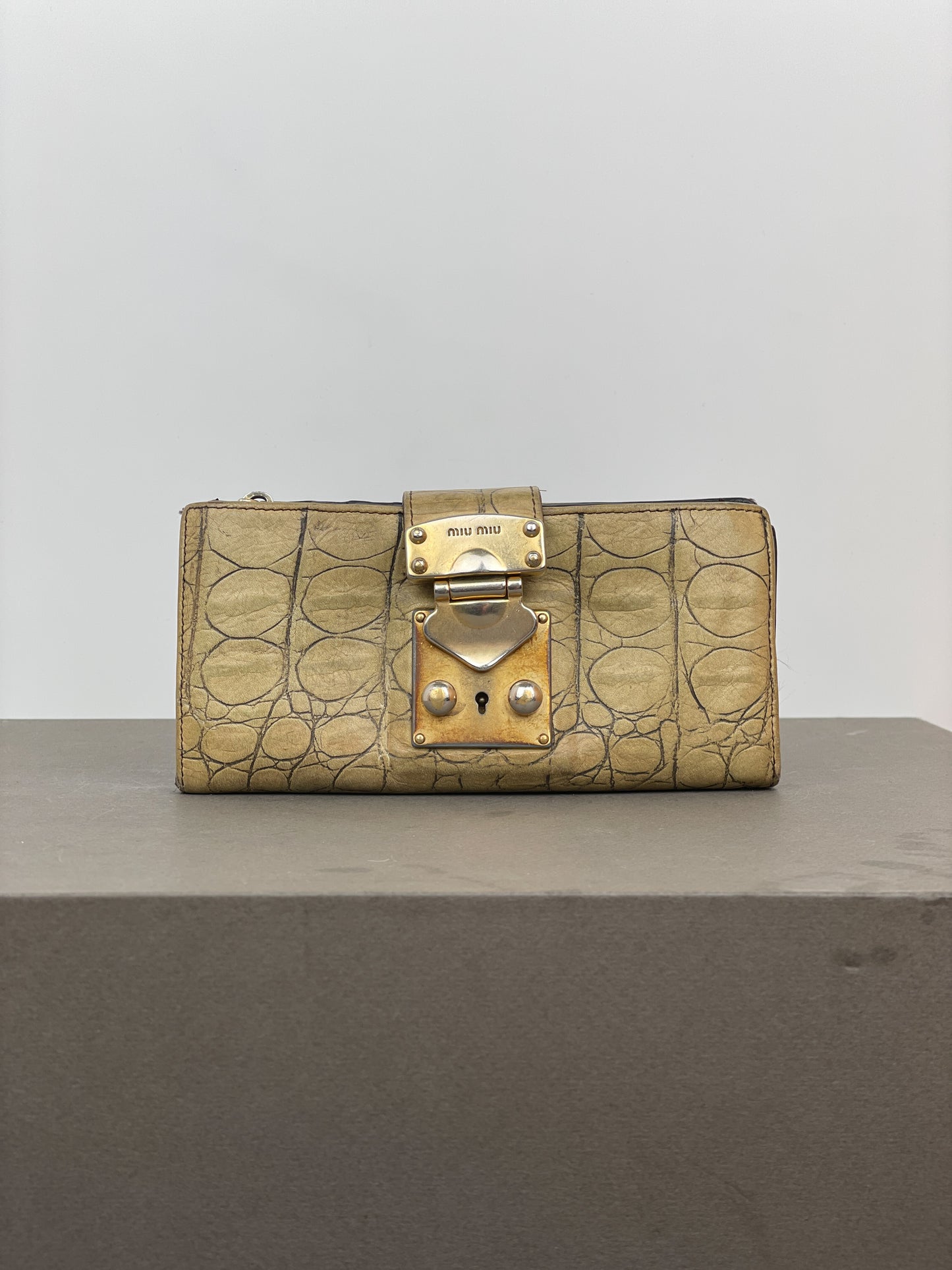 Miu Miu 2000s Crocodile Leather Purse Wallet