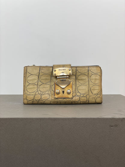 Miu Miu 2000s Crocodile Leather Purse Wallet