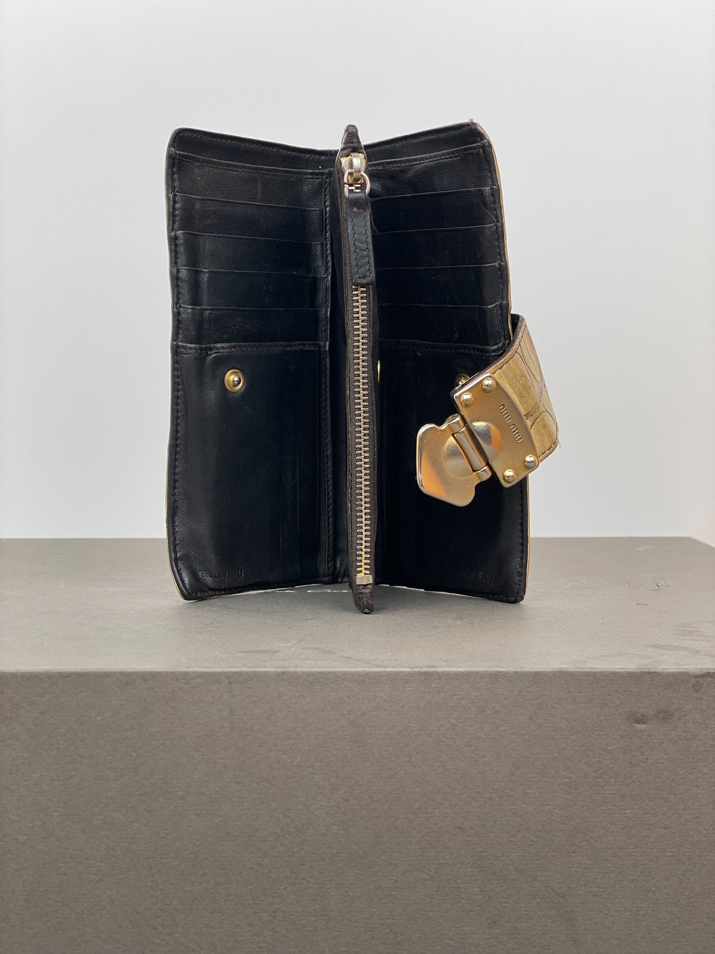Miu Miu 2000s Crocodile Leather Purse Wallet