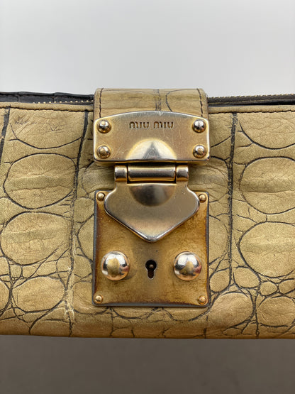 Miu Miu 2000s Crocodile Leather Purse Wallet