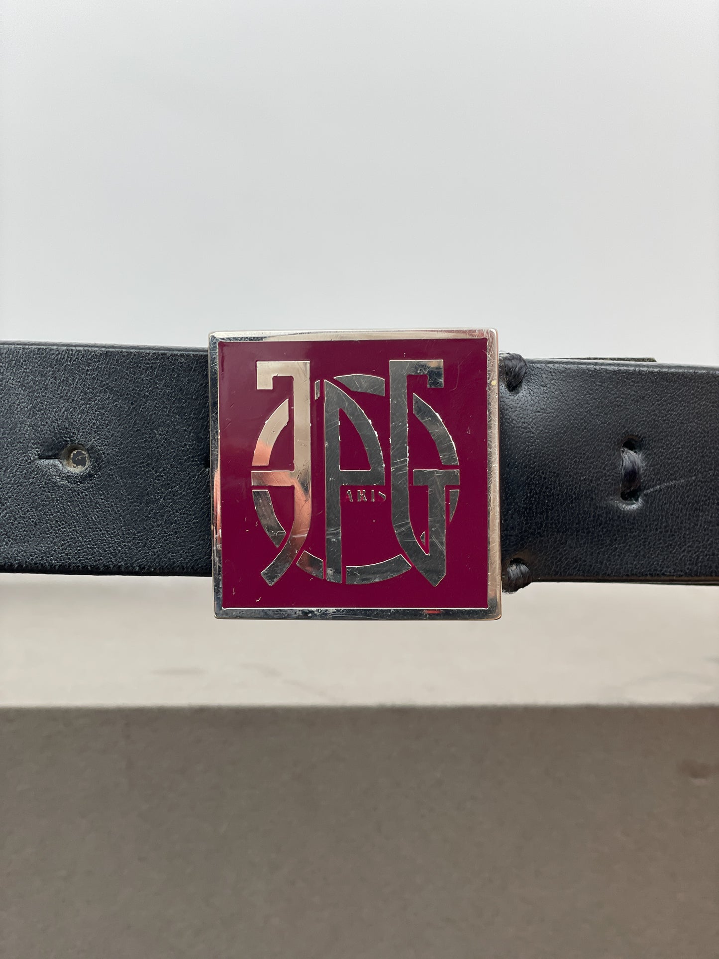 Jean Paul Gaultier 90s Logo Buckle Belt