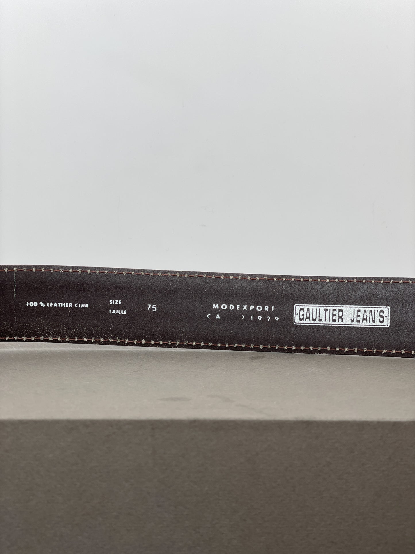 Jean Paul Gaultier Jeans 1990s Logo Buckle Leather Belt