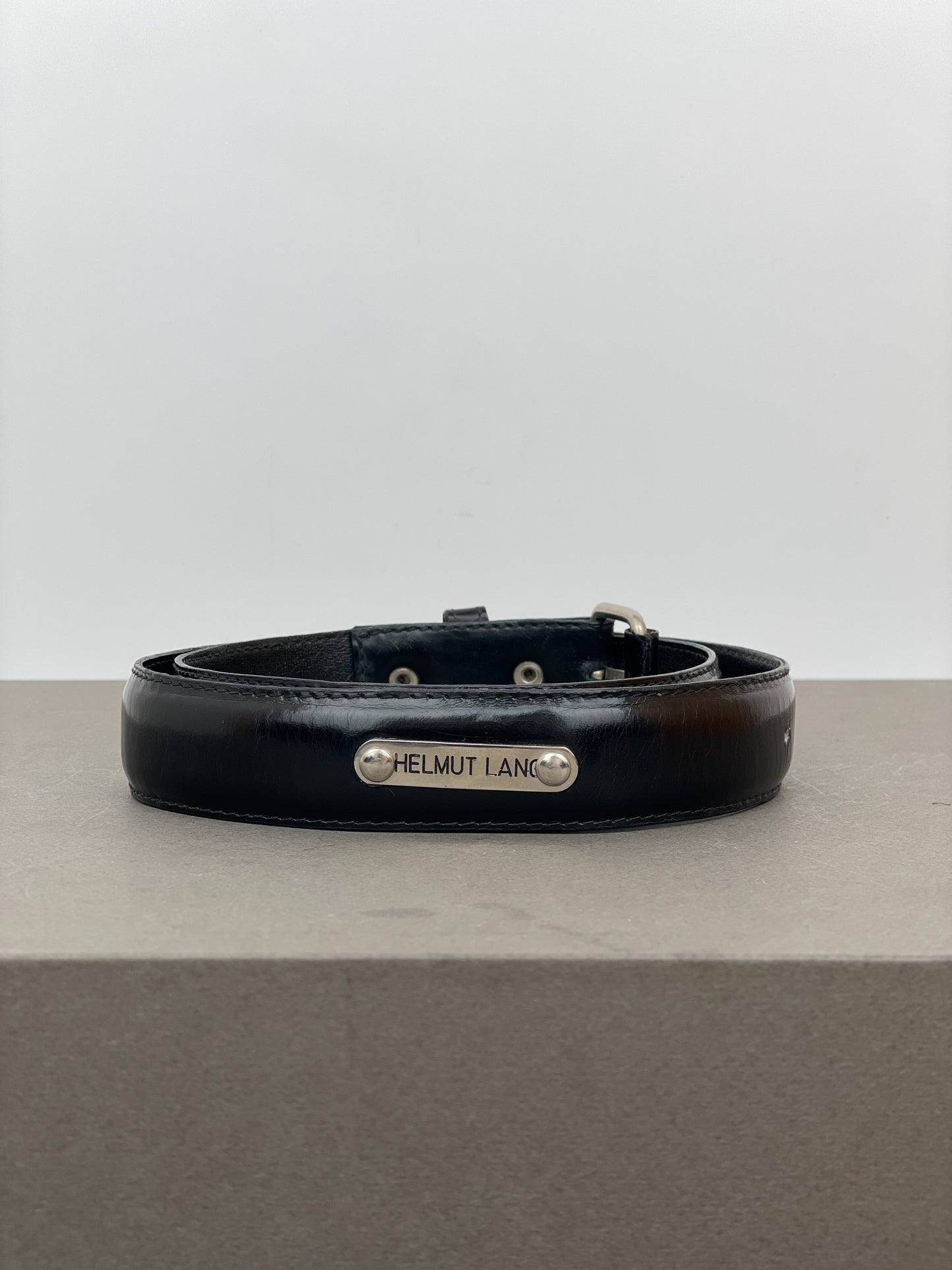 Helmut Lang 90s Classic Logo-Badge Leather Belt