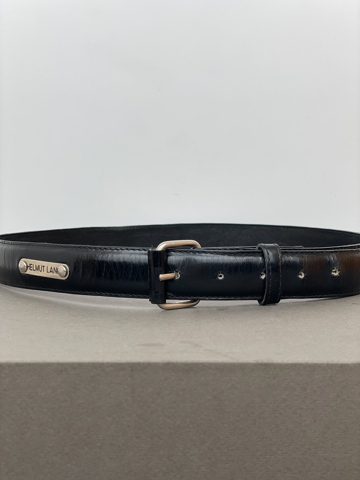 Helmut Lang 90s Classic Logo-Badge Leather Belt