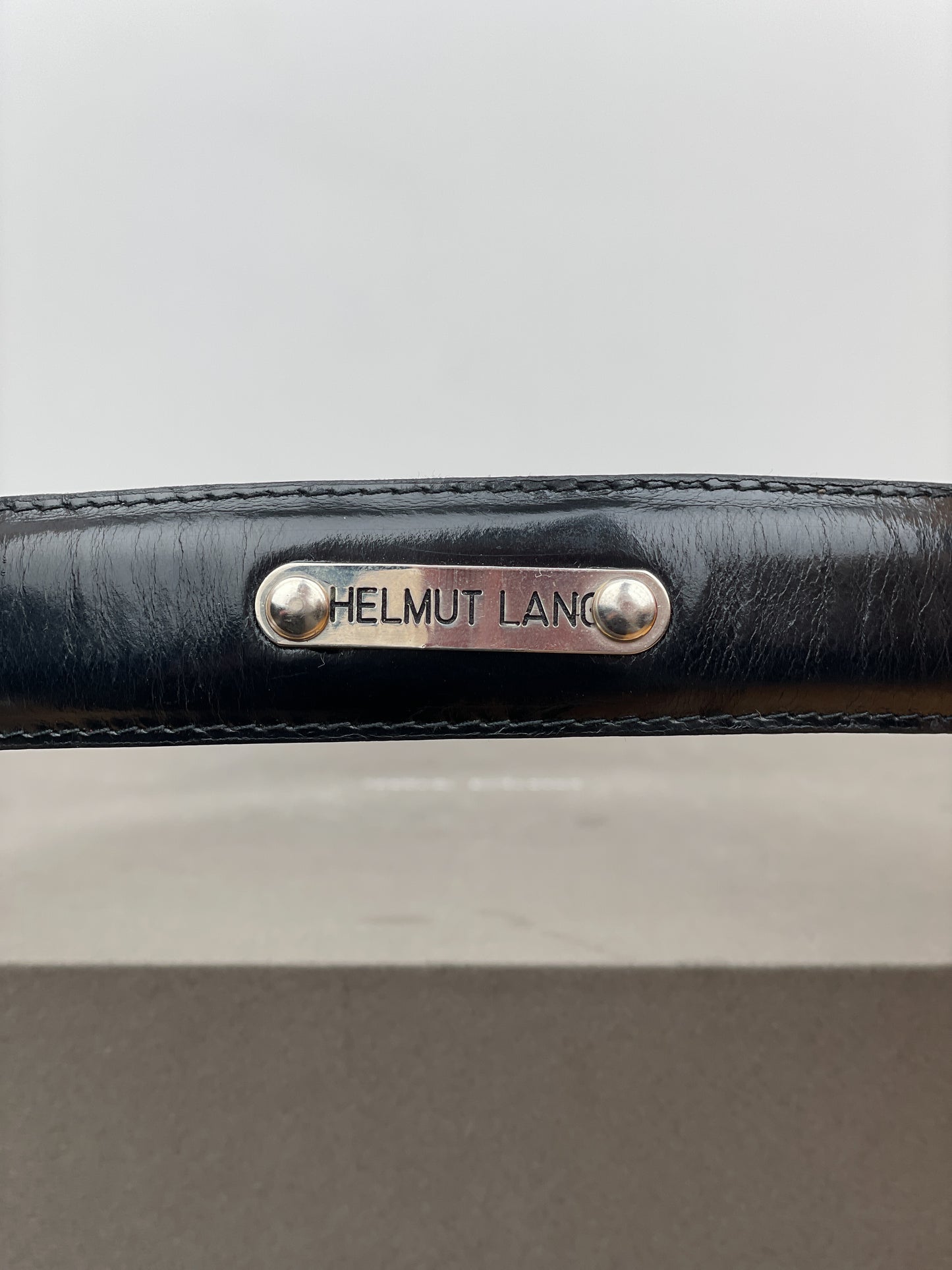 Helmut Lang 90s Classic Logo-Badge Leather Belt