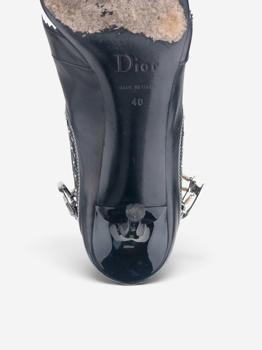 Dior by Galliano SS04 ‘D´Trick’ Pearl Band Chelsea Ankle Heel Boots – detail view