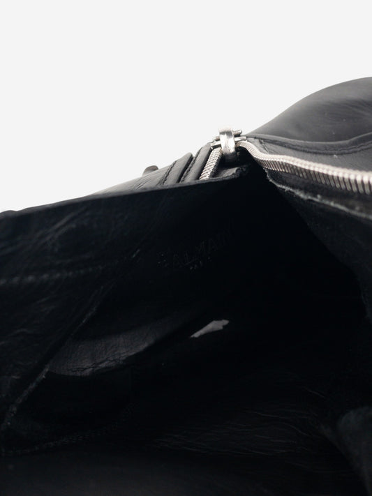 Balmain by Decarnin x Giuseppe Zanotti 2010s Zipper Ankle Heel Boots – detail view