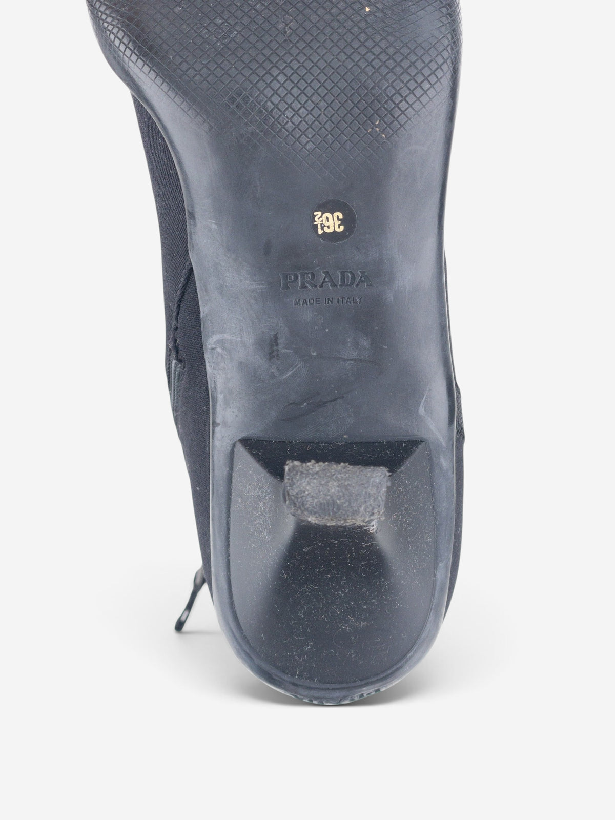 Prada 2000s Sports Neoprene Kitten Heel Ankle Boots – detail view