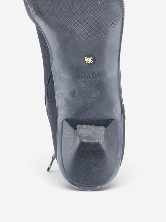 Prada 2000s Sports Neoprene Kitten Heel Ankle Boots – detail view