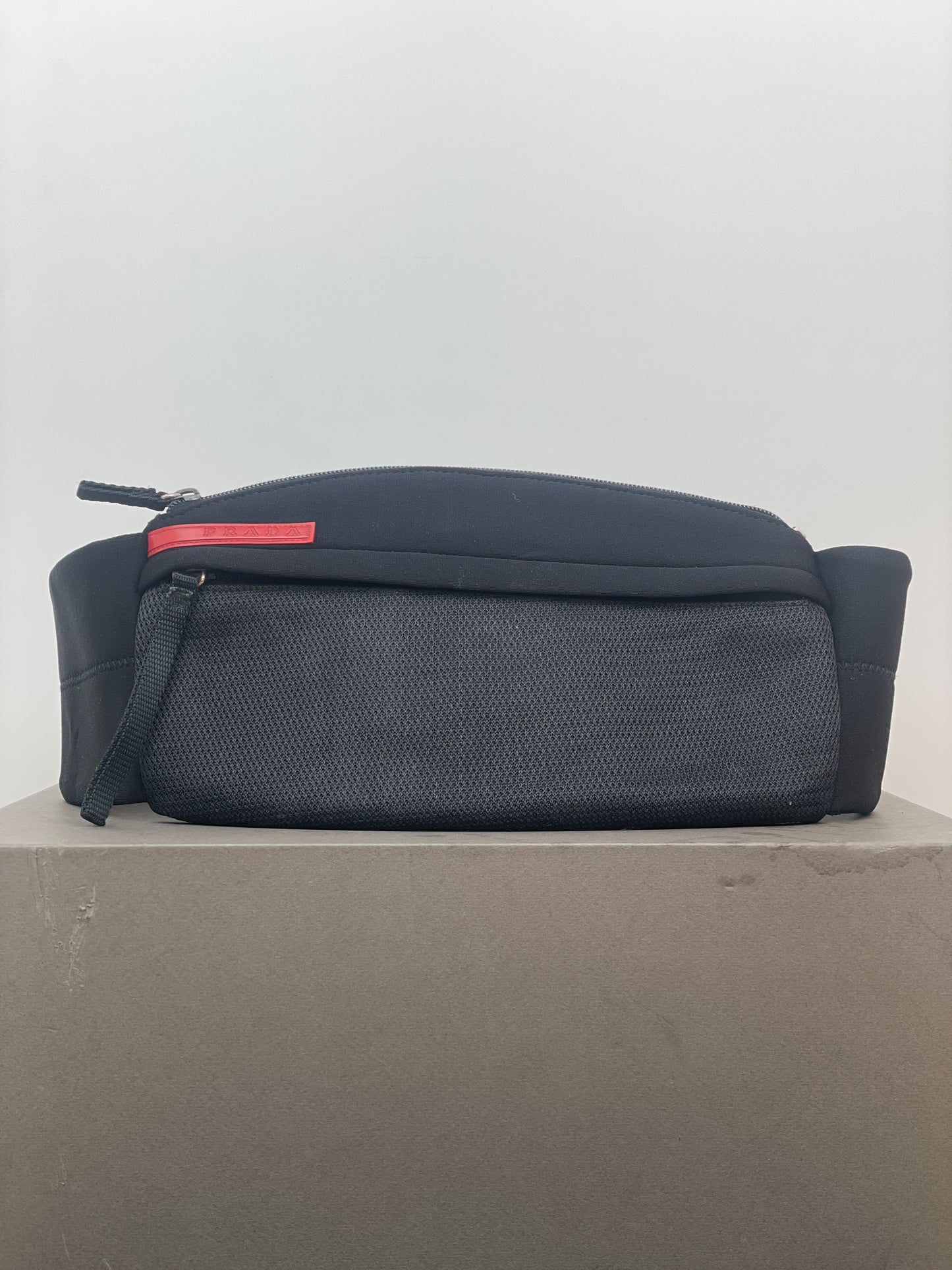Prada AW99 Linea Rossa Red Tab Neoprene Belt Waist Bag