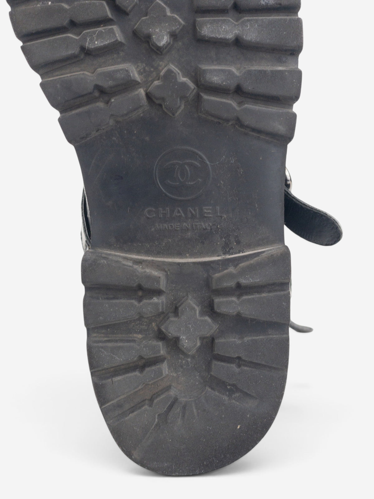 Chanel by Karl Lagerfeld 2010s Quilted Biker Moto Boots – detail view