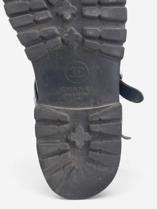 Chanel by Karl Lagerfeld 2010s Quilted Biker Moto Boots – detail view