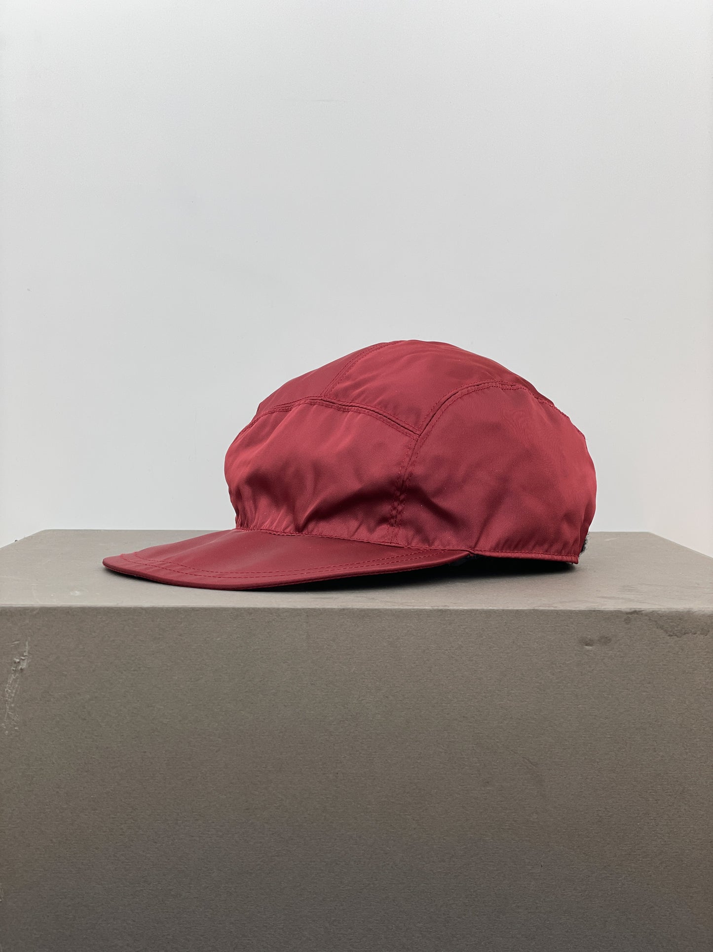Prada Linea Rossa 2000s Red Tab Nylon Baseball Cap