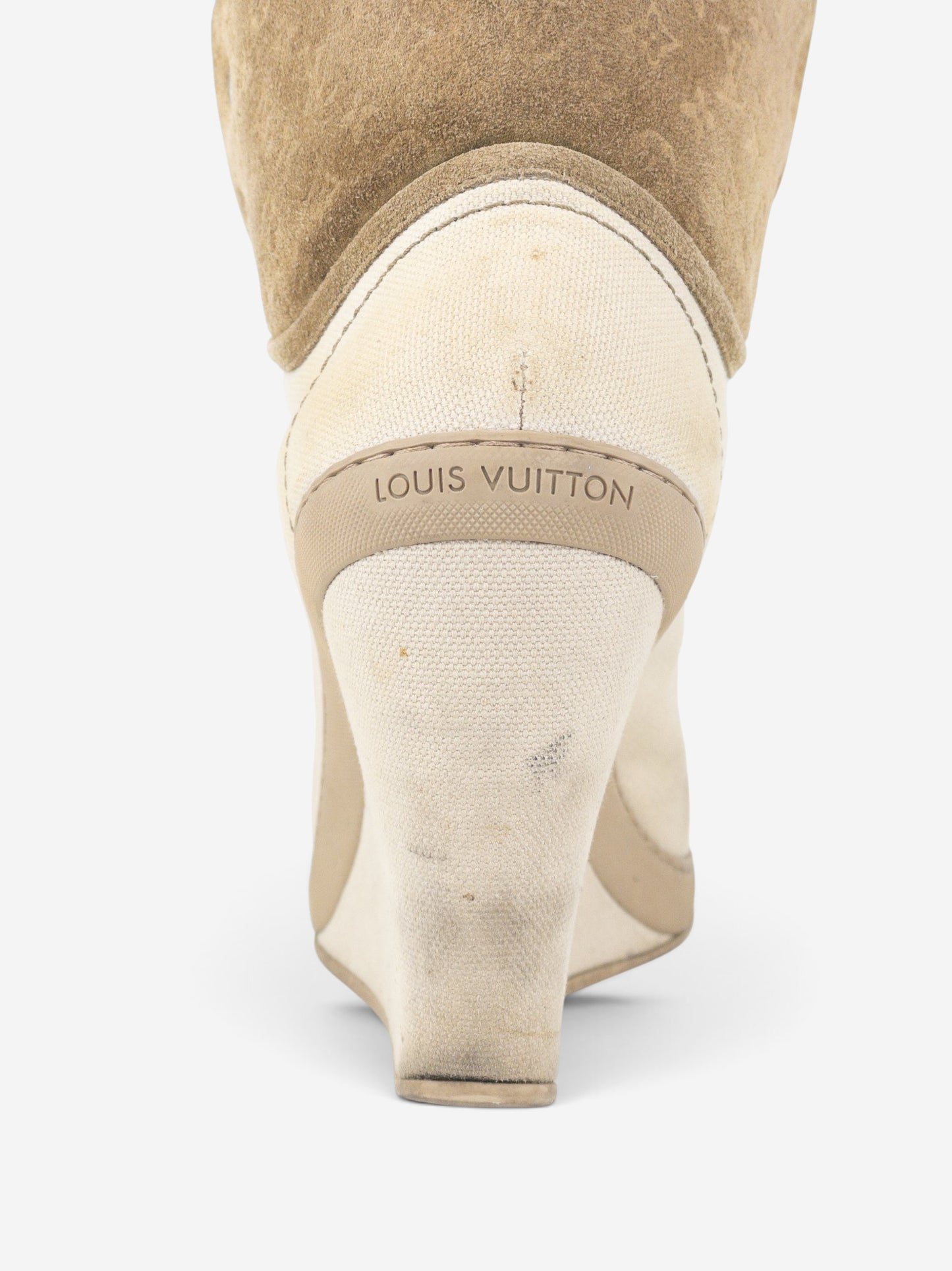 Louis Vuitton by Marc Jacobs 2010s Batignolles Monogram Wedge Sneaker Heels – detail view