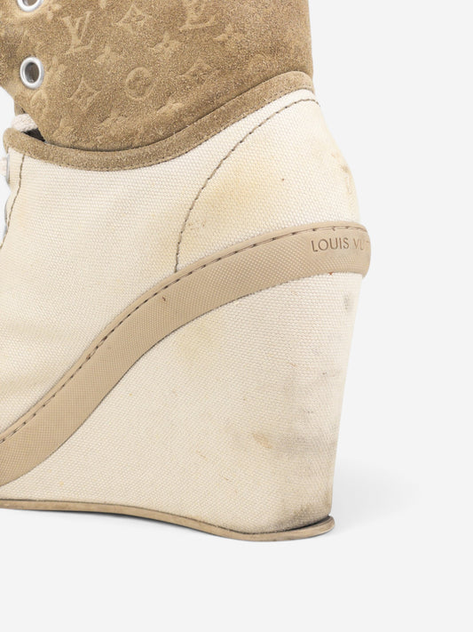 Louis Vuitton by Marc Jacobs 2010s Batignolles Monogram Wedge Sneaker Heels – detail view
