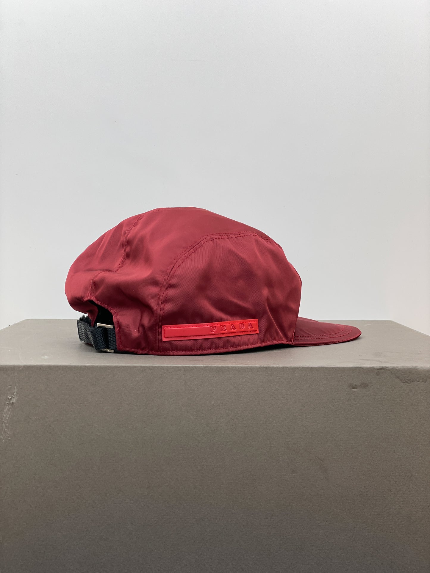 Prada Linea Rossa 2000s Red Tab Nylon Baseball Cap