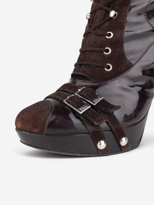 Dior by Galliano SS03 Lace-Up Bondage Ankle Heel Boots – detail view