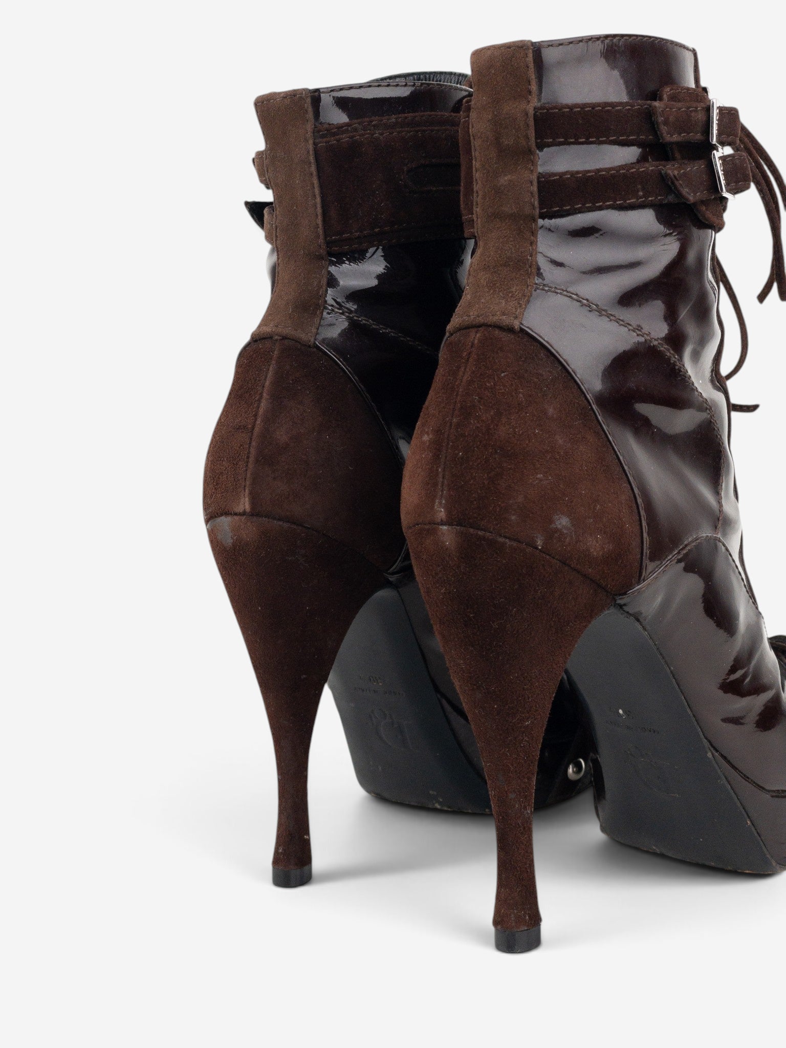 Dior by Galliano SS03 Lace-Up Bondage Ankle Heel Boots – detail view