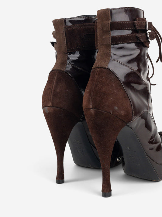 Dior by Galliano SS03 Lace-Up Bondage Ankle Heel Boots – detail view