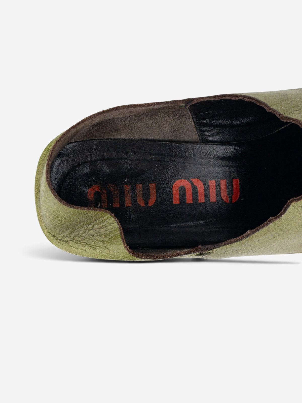 Miu Miu 2000s Square Toe Western Loafer Mules – detail view