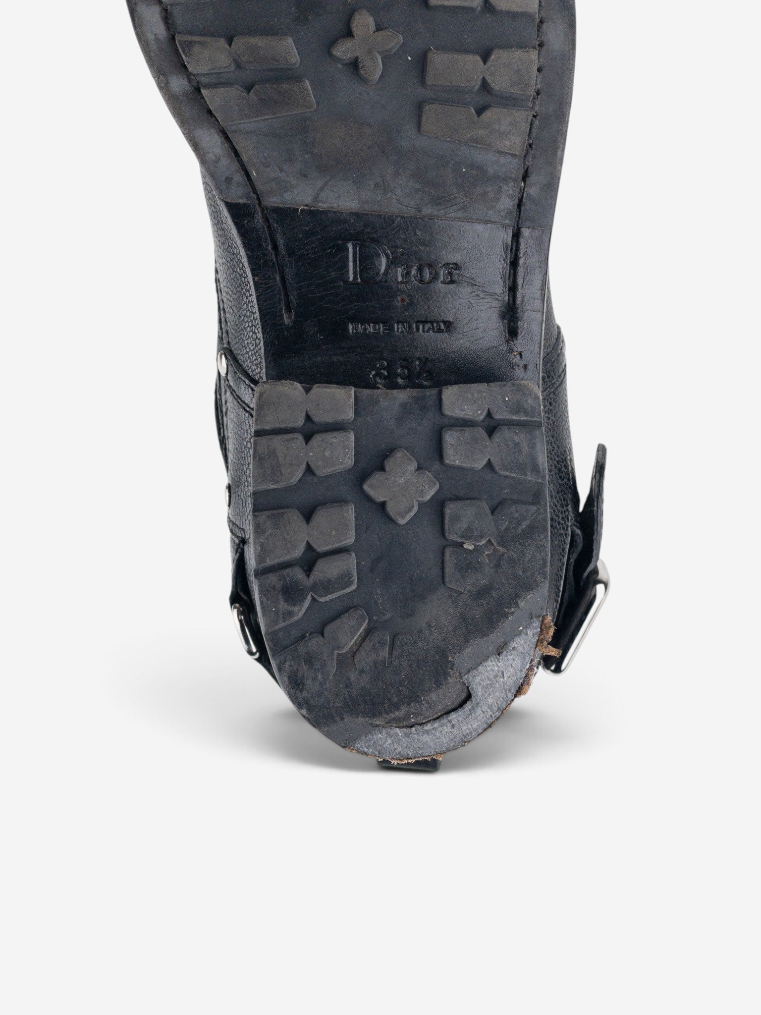 Dior by Galliano 2000s Biker Moto Ankle Boots – detail view