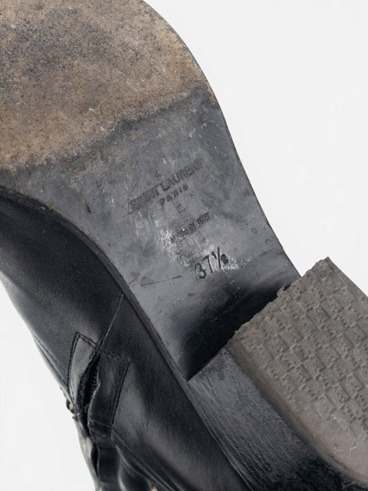 Saint Laurent by Anthony Vaccarello SS17 Python Western Cowboy Ankle Boots – detail view
