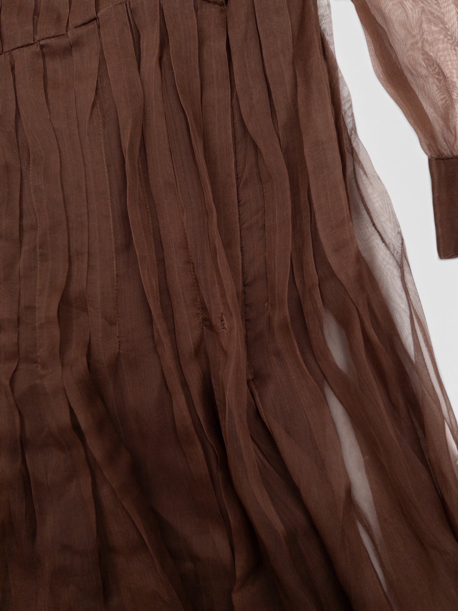 Prada SS08 Pleated Chiffon Tulle Midi Dress – hem detail