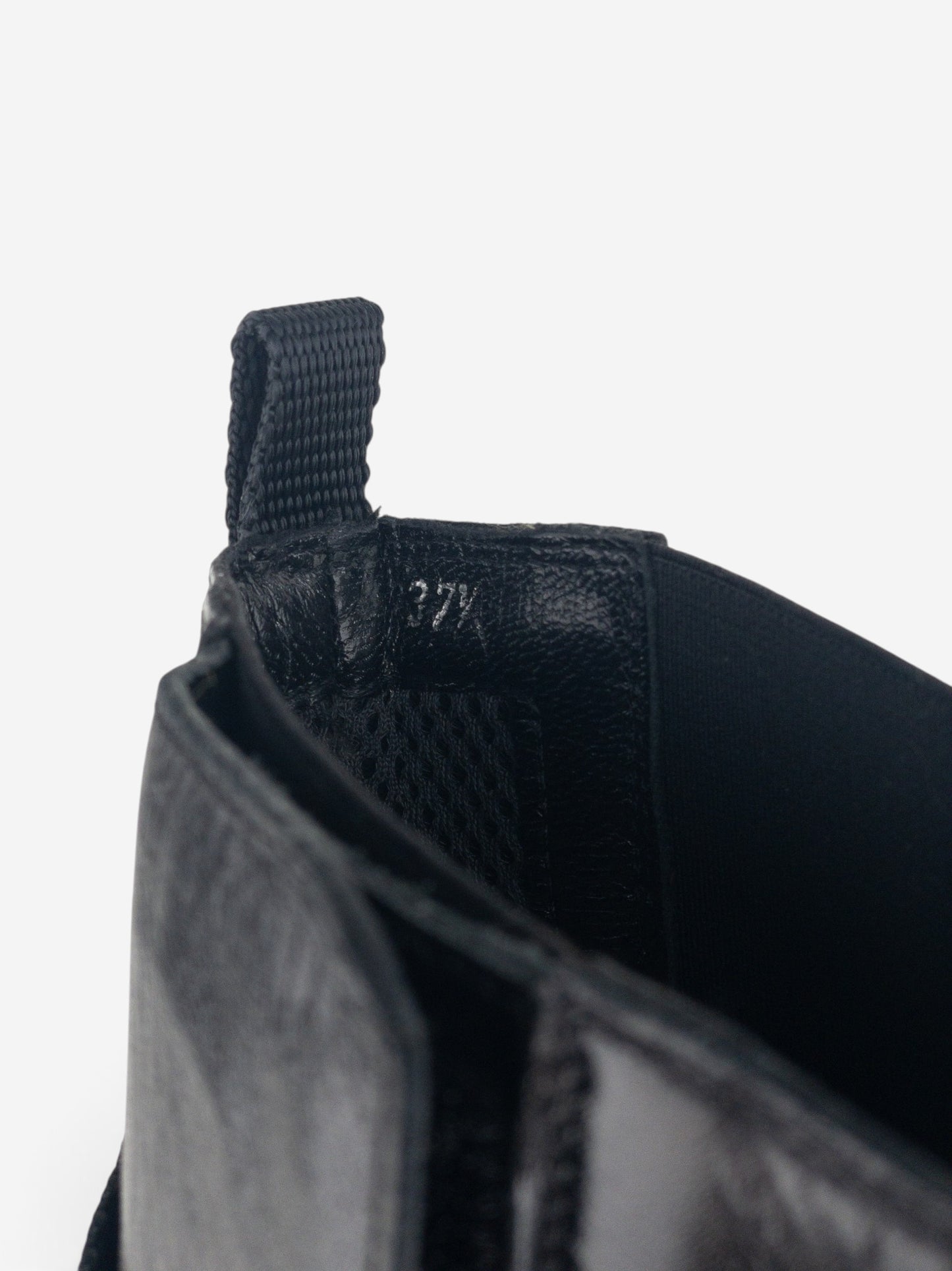 Miu Miu AW99 Square Toe ‘Bubble Sole’ Chelsea Heel Boots – detail view