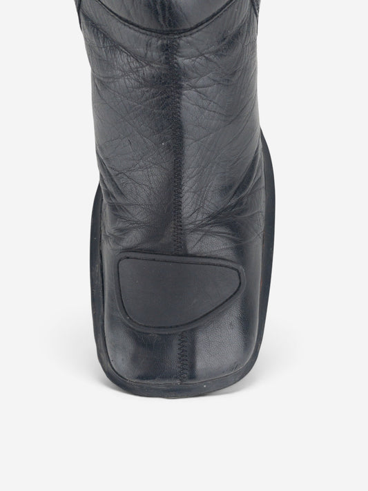 Miu Miu AW99 Square Toe ‘Bubble Sole’ Biker Heel Boots – detail view