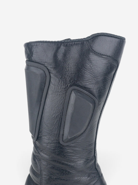 Miu Miu AW99 Square Toe ‘Bubble Sole’ Biker Heel Boots – detail view