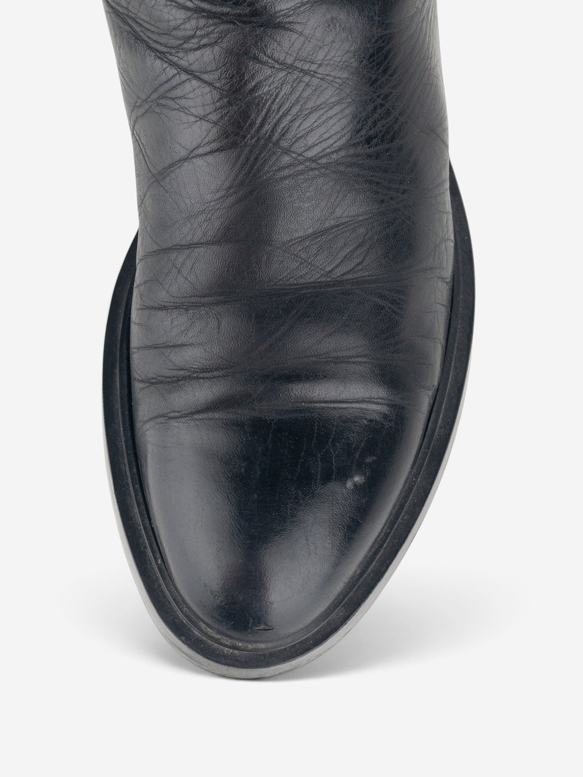 Gucci by Tom Ford 2000s Fur-Lined Biker Boots – detail view