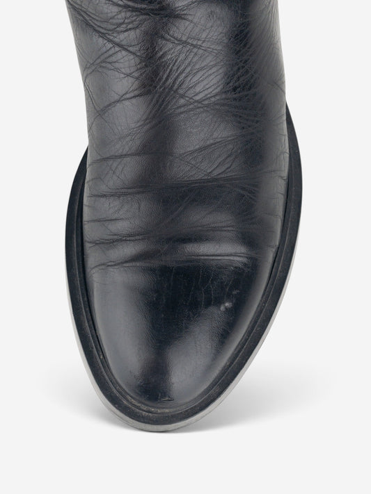 Gucci by Tom Ford 2000s Fur-Lined Biker Boots – detail view