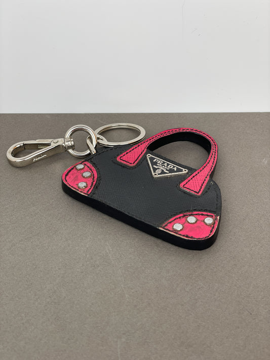 Prada Saffiano Bag Charm Keychain