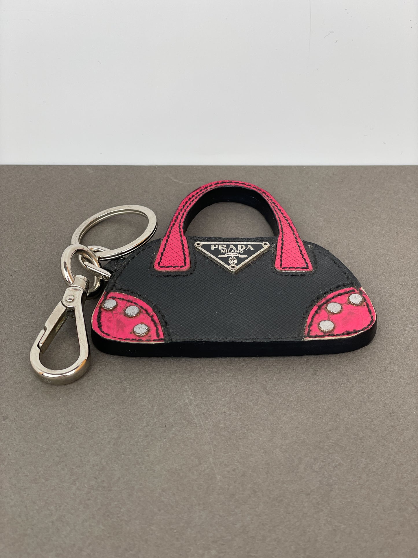 Prada Saffiano Bag Charm Keychain