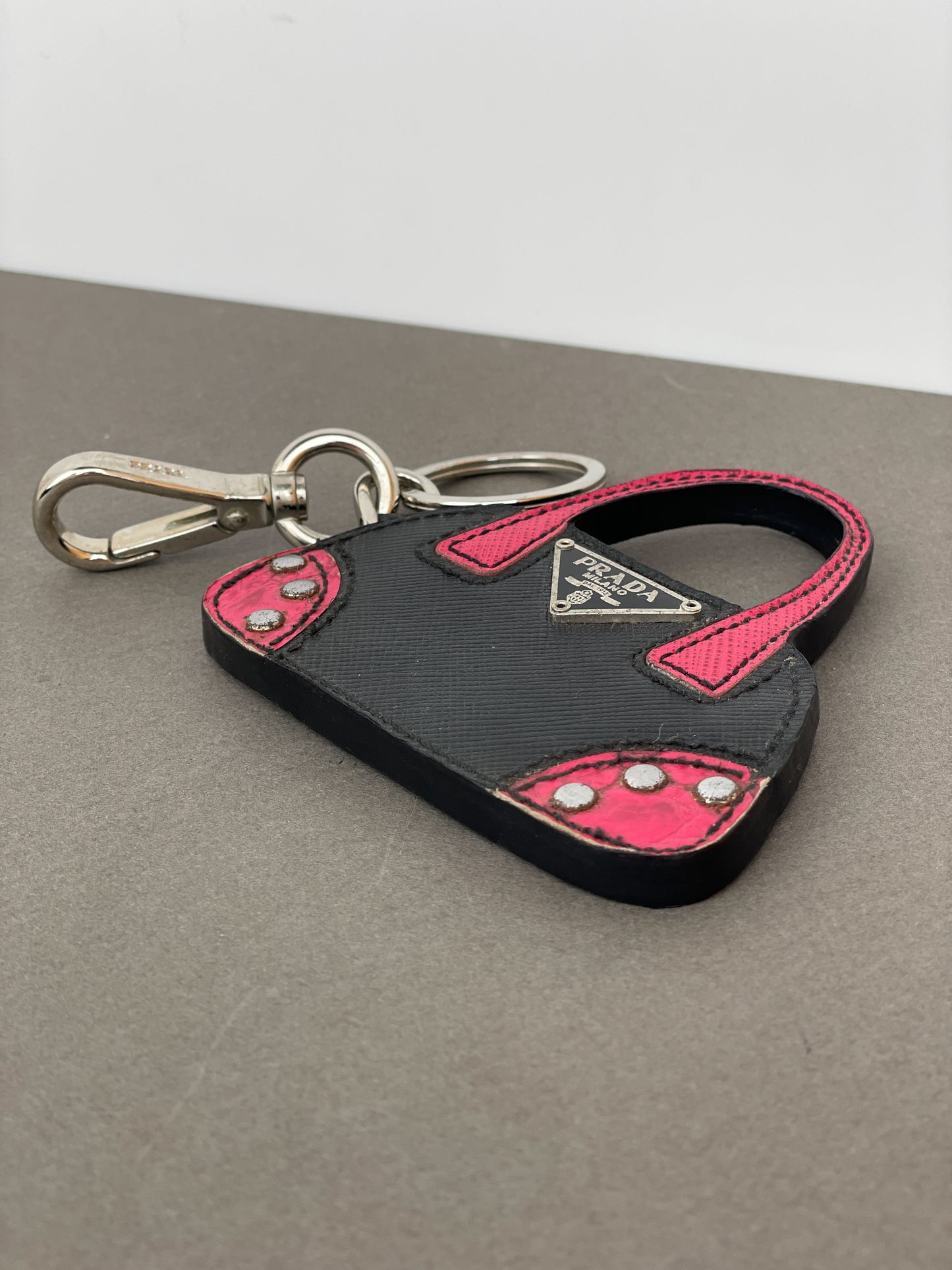 Prada Saffiano Bag Charm Keychain