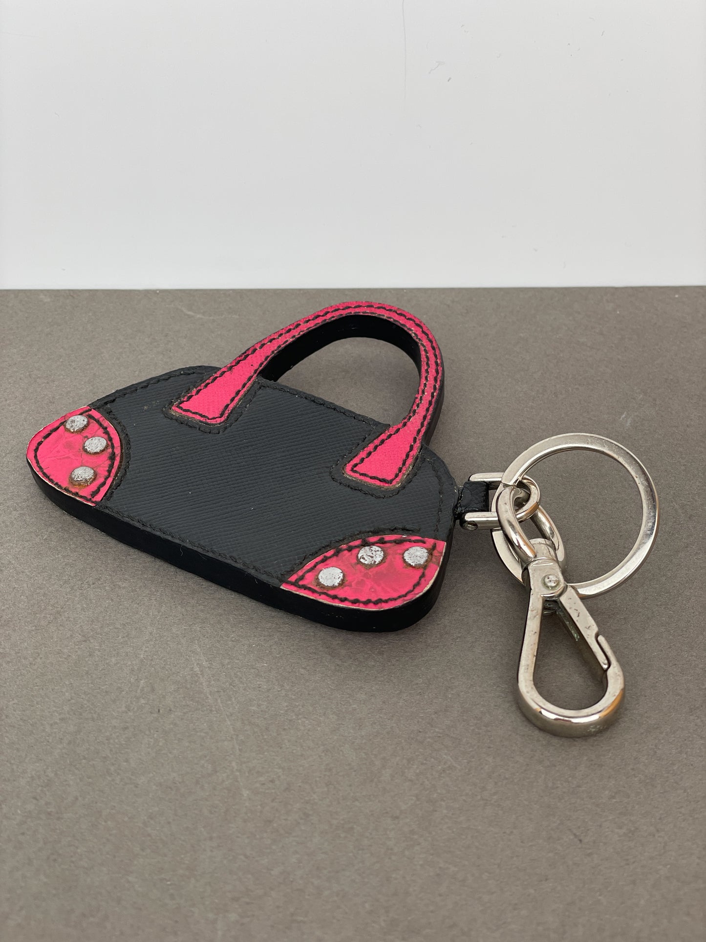 Prada Saffiano Bag Charm Keychain