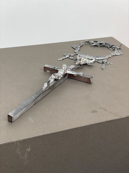 Jean Paul Gaultier AW94 Sample Oversized Cross Bullhead Necklace